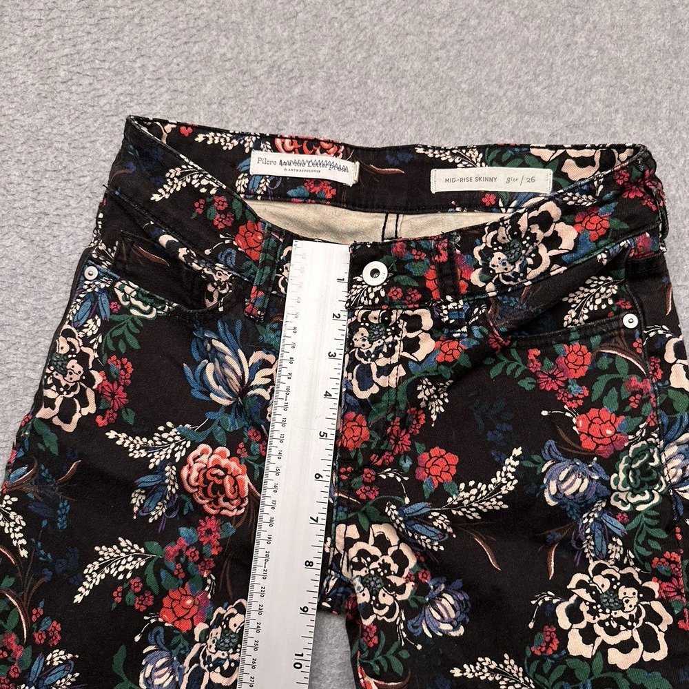 Pilcro and the Letterpress Mid-rise Skinny Jean 26 (28x28) Floral All Over Print - Picture 7 of 11